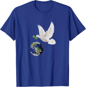 Peace Dove World Peace Earth Peace White Peace Dove , black T-Shirt - T-Shirt | Royal