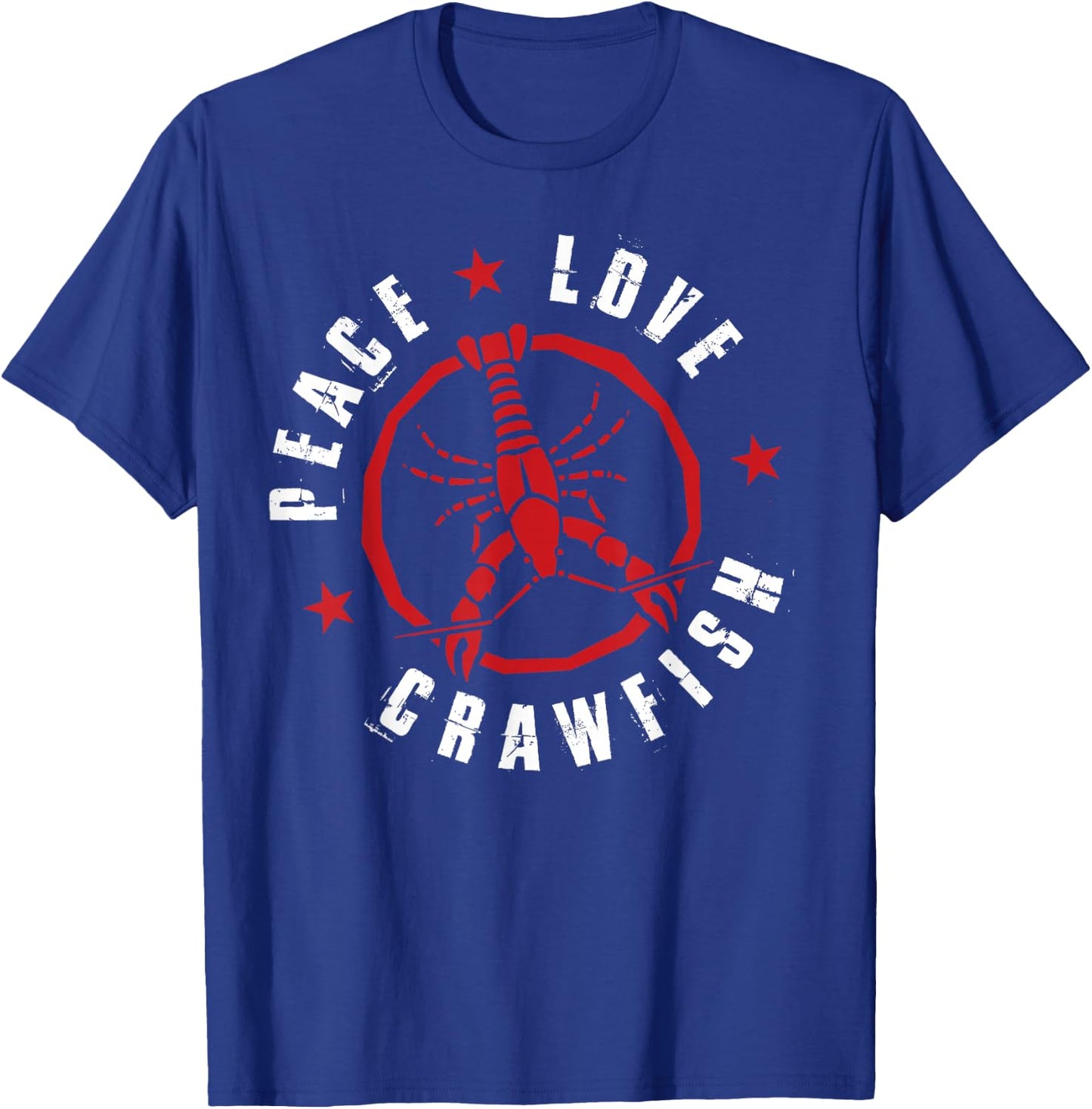 Funny Crawfish Boil Peace Love Crayfish Cajun Men T-Shirt - T-Shirt | Royal