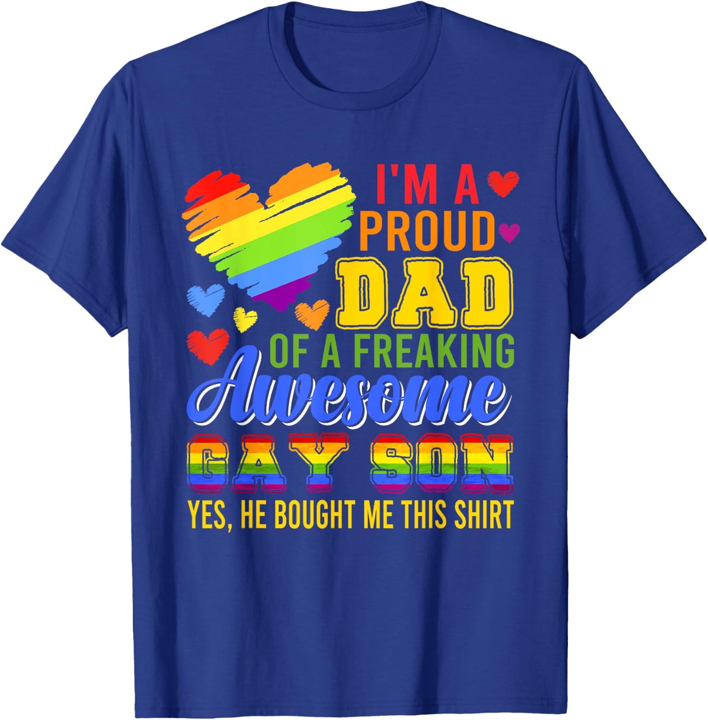 Proud Dad Of Awesome Gay Son Costume Family Proud LGBT T-Shirt - T-Shirt | Royal