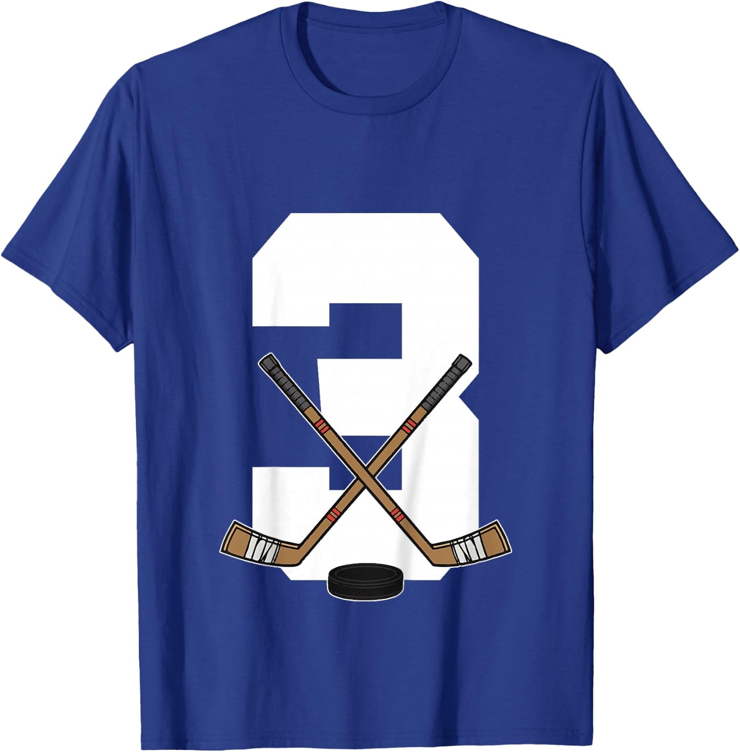 Kids Ice Hockey Kids Toddler Boys 3rd Birthday Ice Hockey T-Shirt - T-Shirt | Royal
