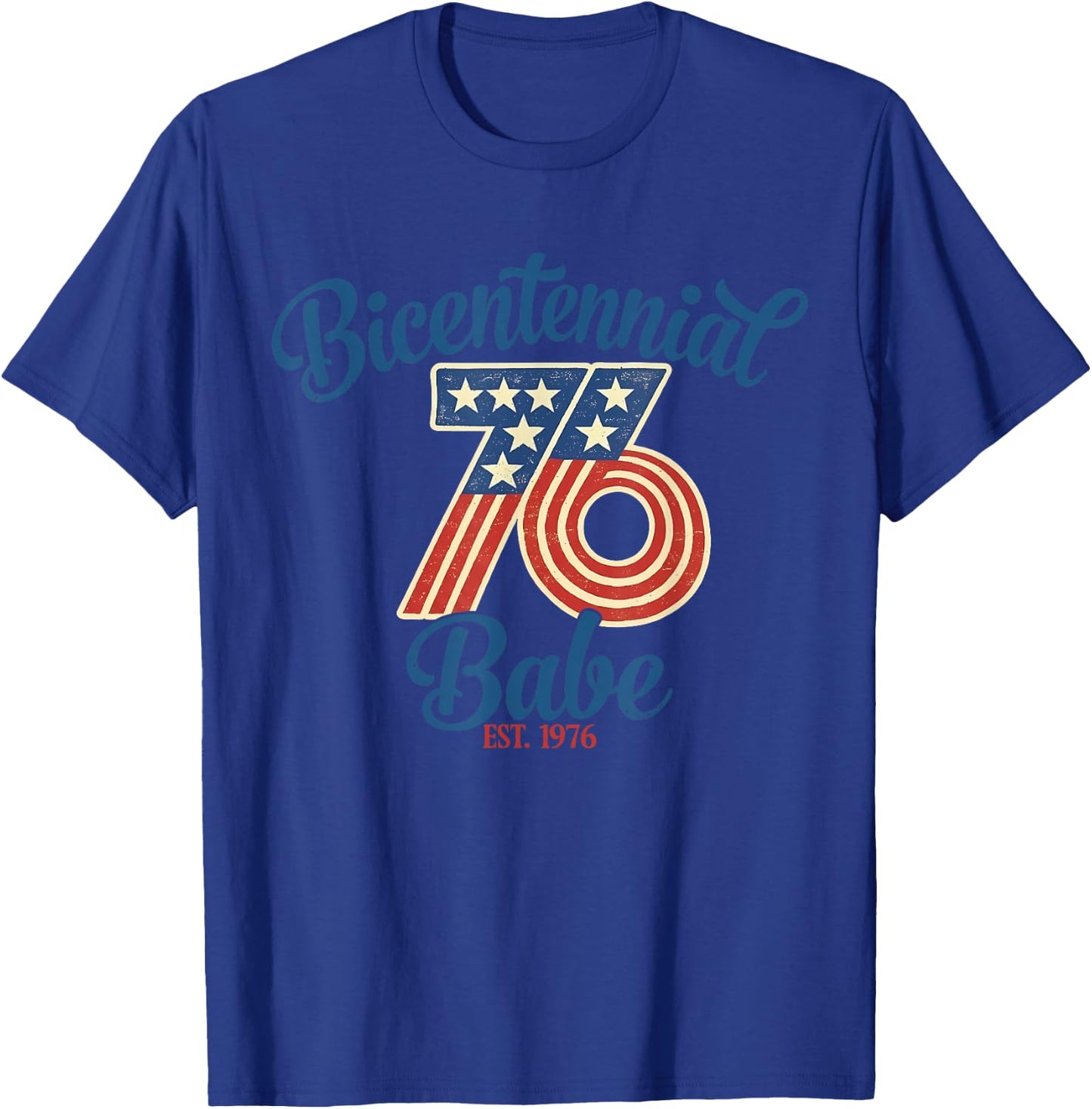 Bicentennial 1976 50 Years Old 50th Birthday American Flag T-Shirt - T-Shirt | Royal