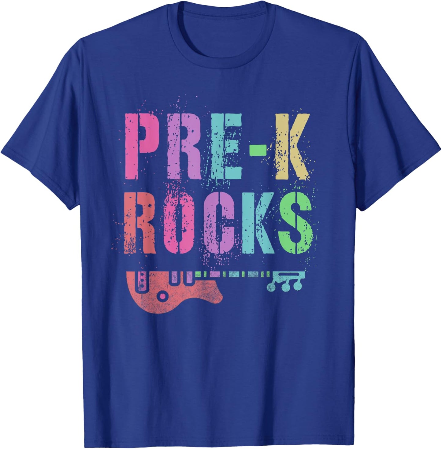 Vintage PRE-K ROCKS Teacher Rockstars I Teach ABCD Preschool Women Girls Kids T-Shirt - T-Shirt | Royal