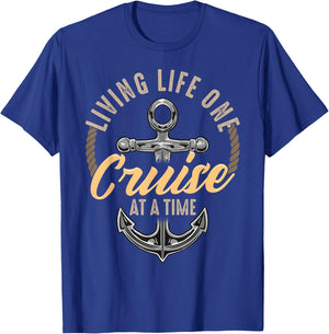 Living Life One Cruise At A Time Funny Cruising Ship Cute T-Shirt - T-Shirt | Royal