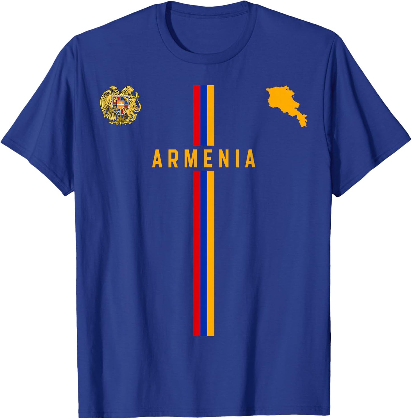 Flag of Armenia, Silhouette Map of Armenia, Coat of Arms , Black, S T-Shirt - T-Shirt | Royal
