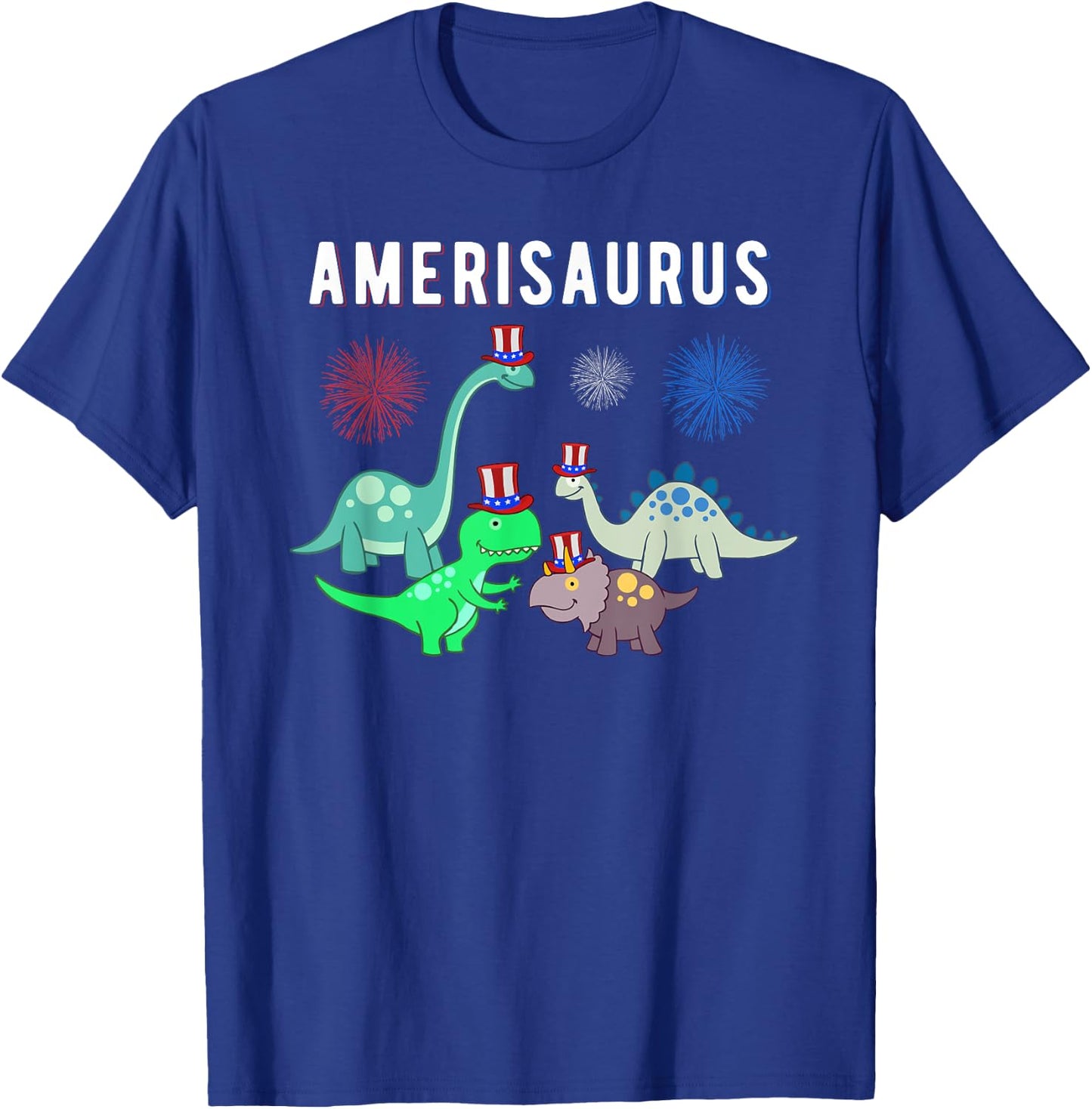 American Dinosaur Shirt, July 4th Patriot Dino Gift T-Shirt - T-Shirt | Royal
