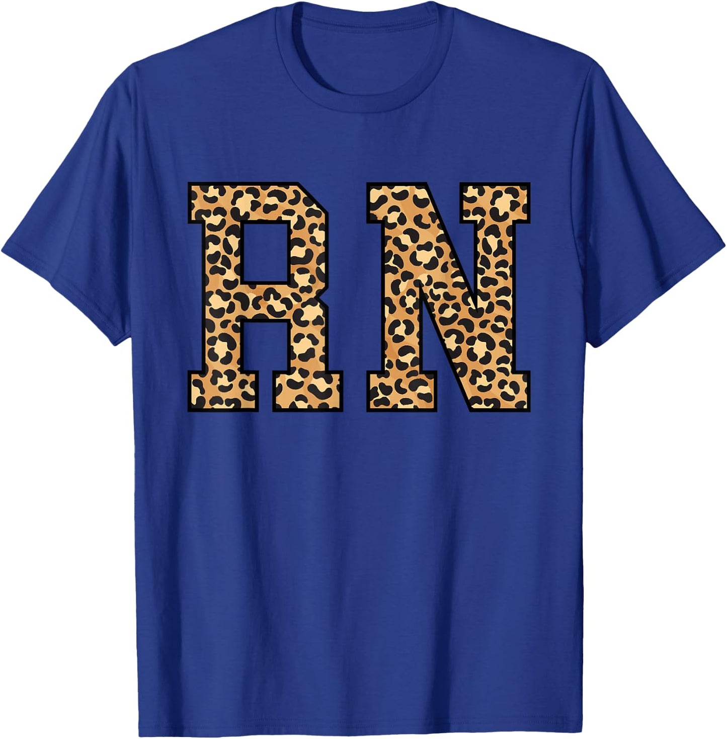 RN Nurse Cute Trendy Leopard Registered Nurse T-Shirt - T-Shirt | Royal