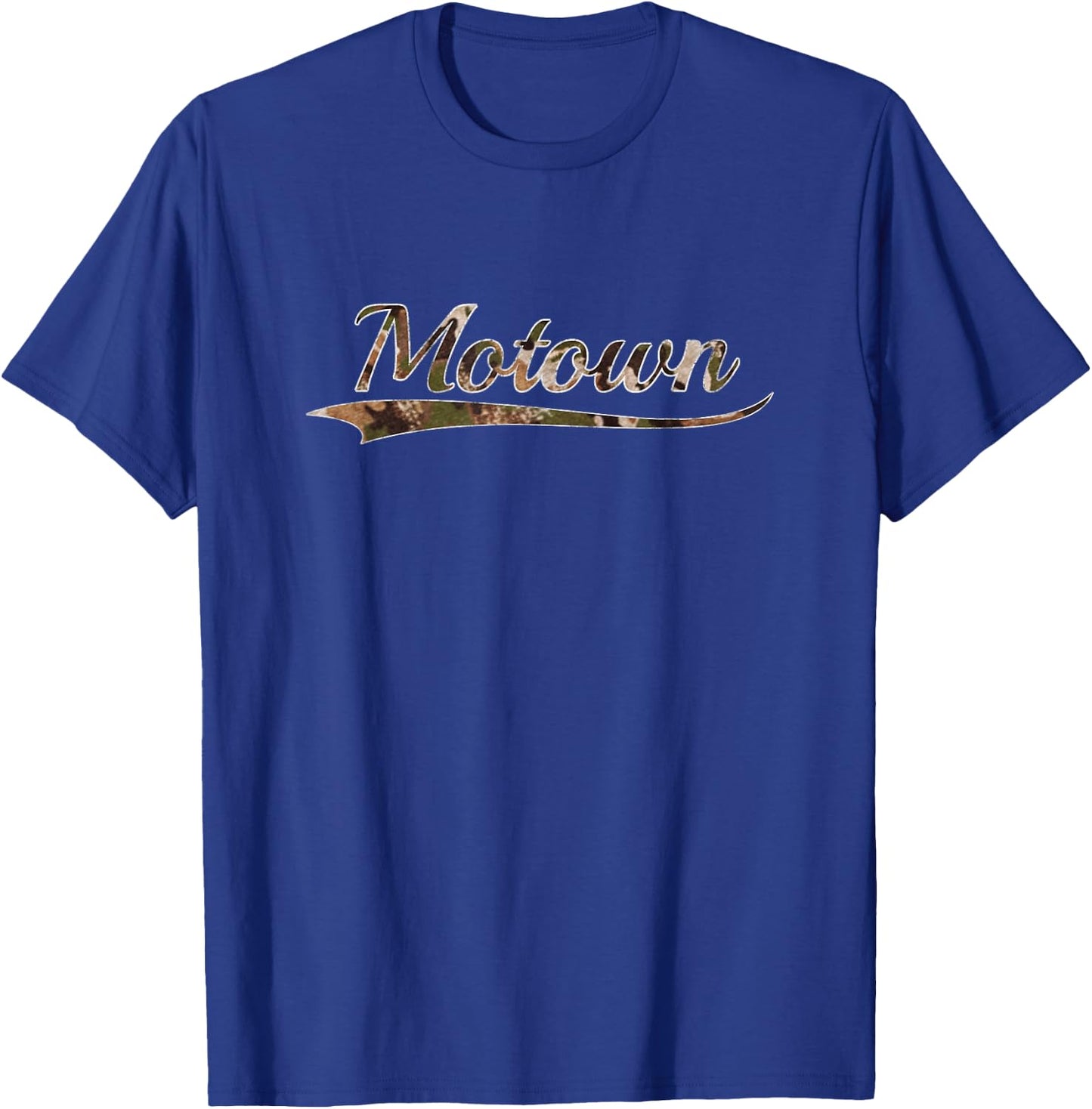 Motown Detroit Camouflage Vintage Inspired Distressed Camo T-Shirt - T-Shirt | Royal
