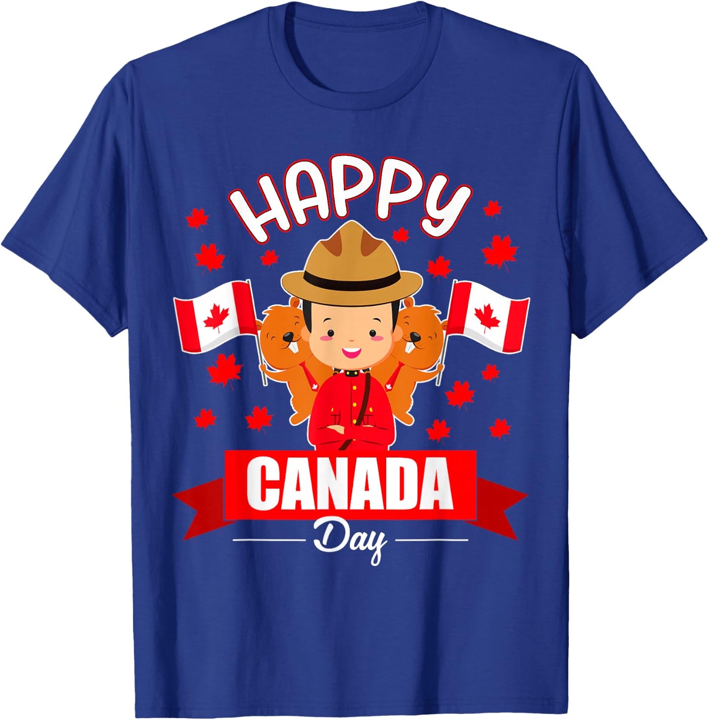 Happy Canada day Flag boys girls kids Toddler Canadian Pride T-Shirt - T-Shirt | Royal