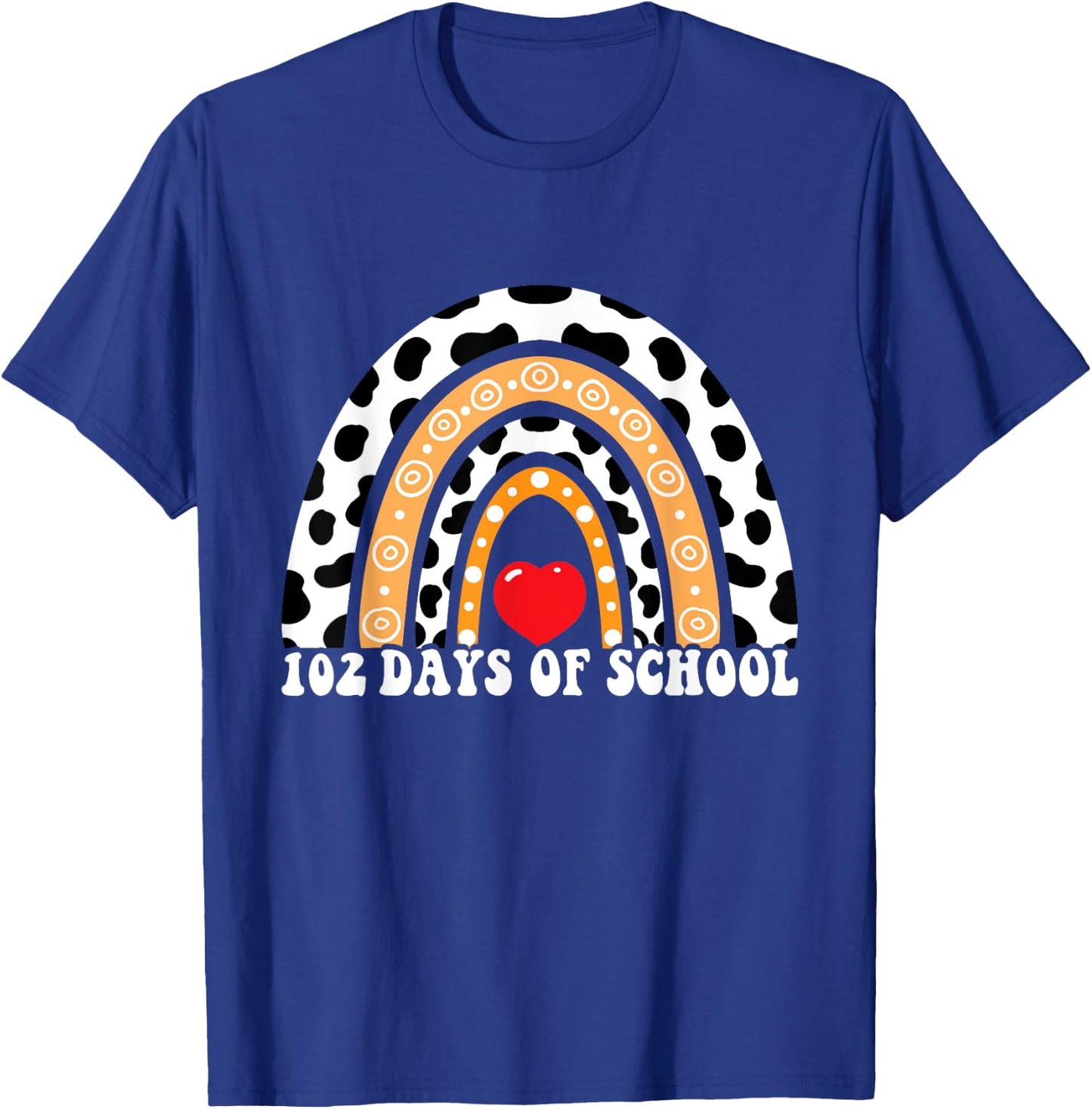 102 Days of School Rainbow Funny Dog 100th Day Kids T-Shirt - T-Shirt | Royal