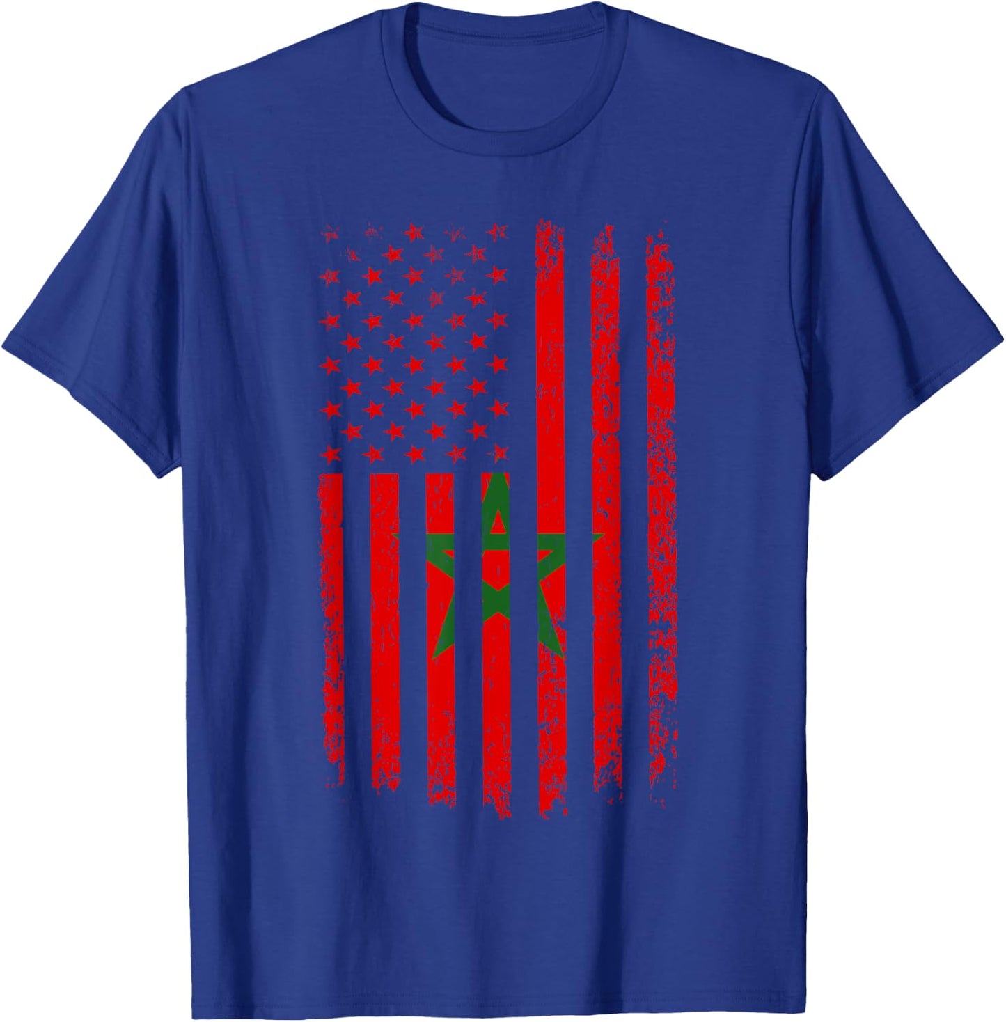 Moorish American Morocco Flag Moroccan Soccer Supporter T-Shirt - T-Shirt | Royal