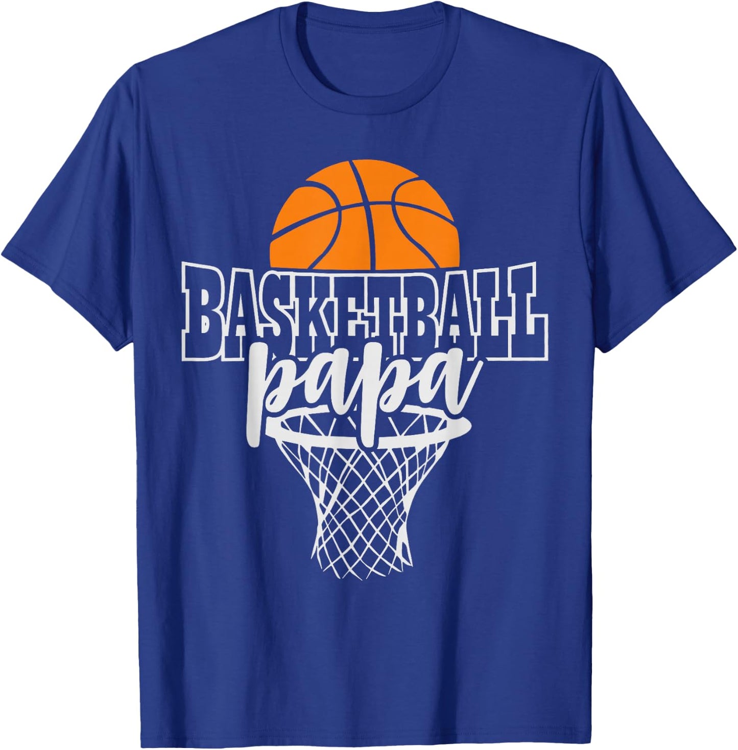 Vintage Proud Basketball Papa Fathers Day Basketball Player T-Shirt - T-Shirt | Royal