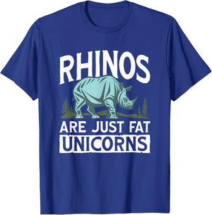 Fat Unicorns Zoology Animal Rhino Rhinoceros Funny Rhinos T-Shirt - T-Shirt | Royal