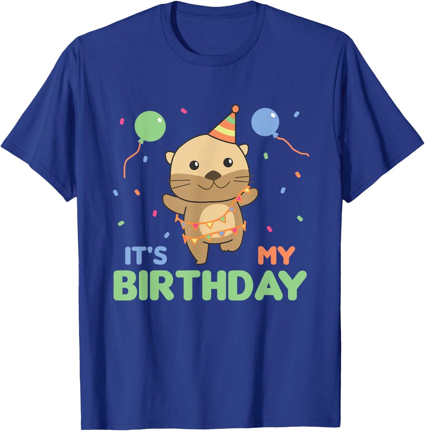 Birthday Otter For Kids It's My Birthday T-Shirt - T-Shirt | Royal