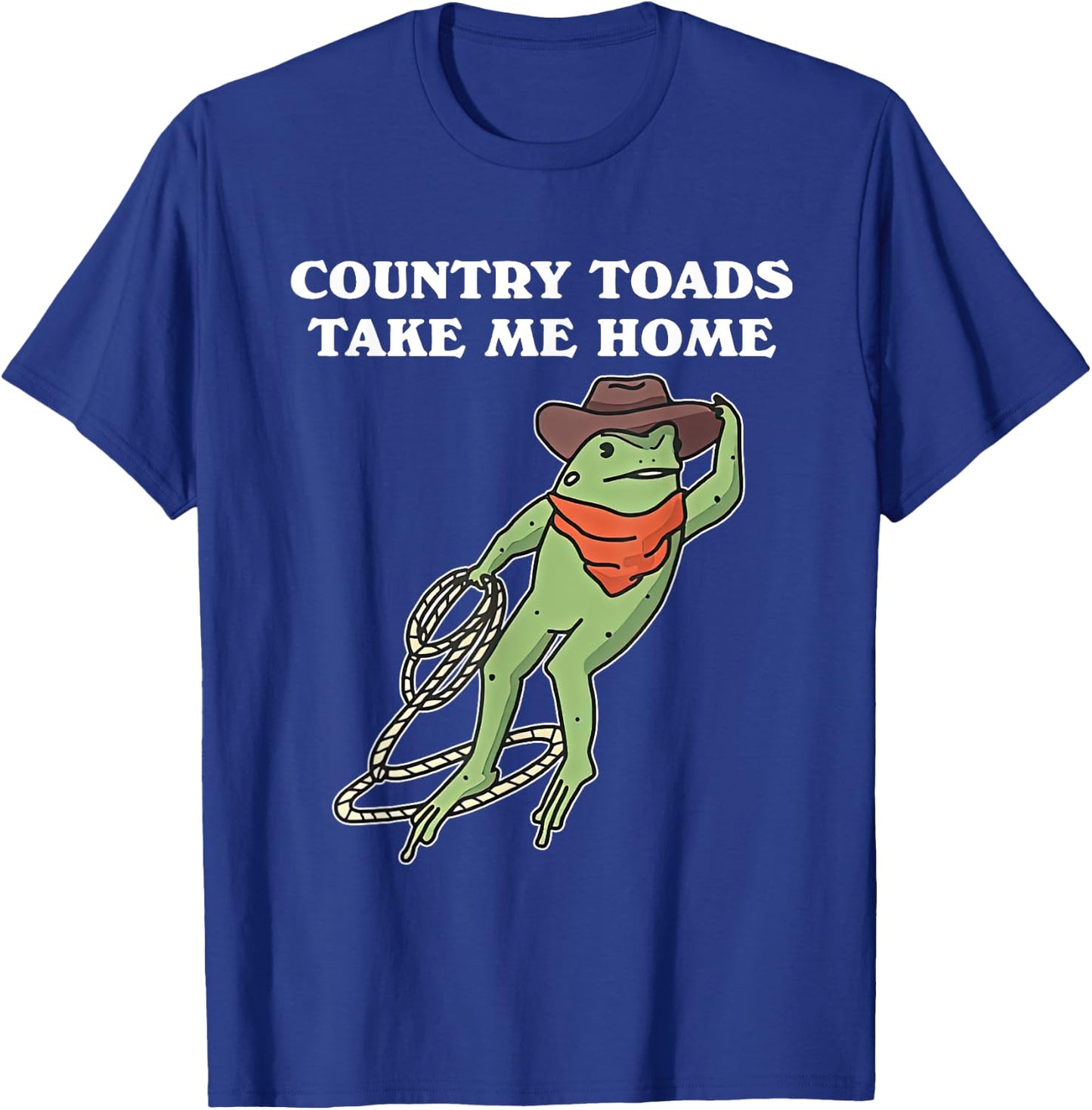 Country Toads Take Me Home Cowboy Frog Funny Western T-Shirt - T-Shirt | Royal