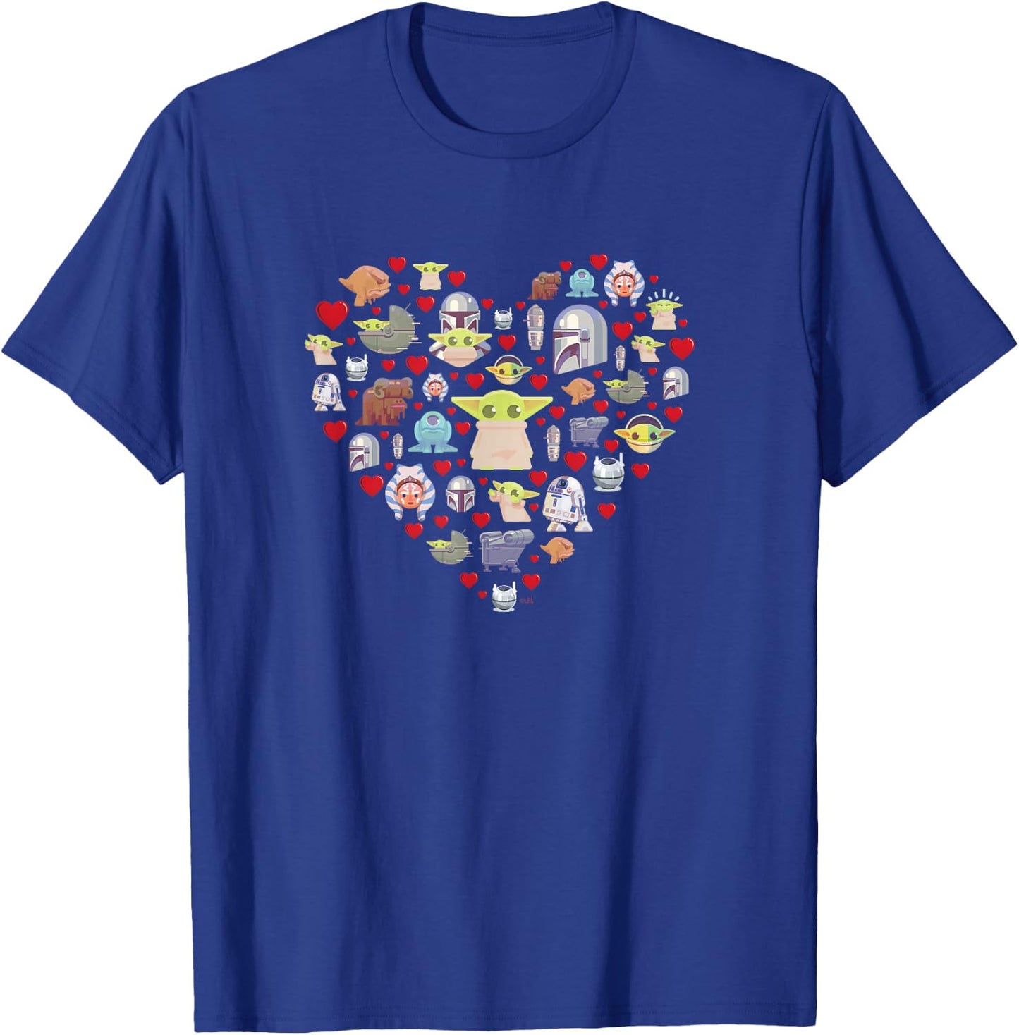 Star Wars The Mandalorian Grogu Heart Valentine's Day T-Shirt - T-Shirt | Royal