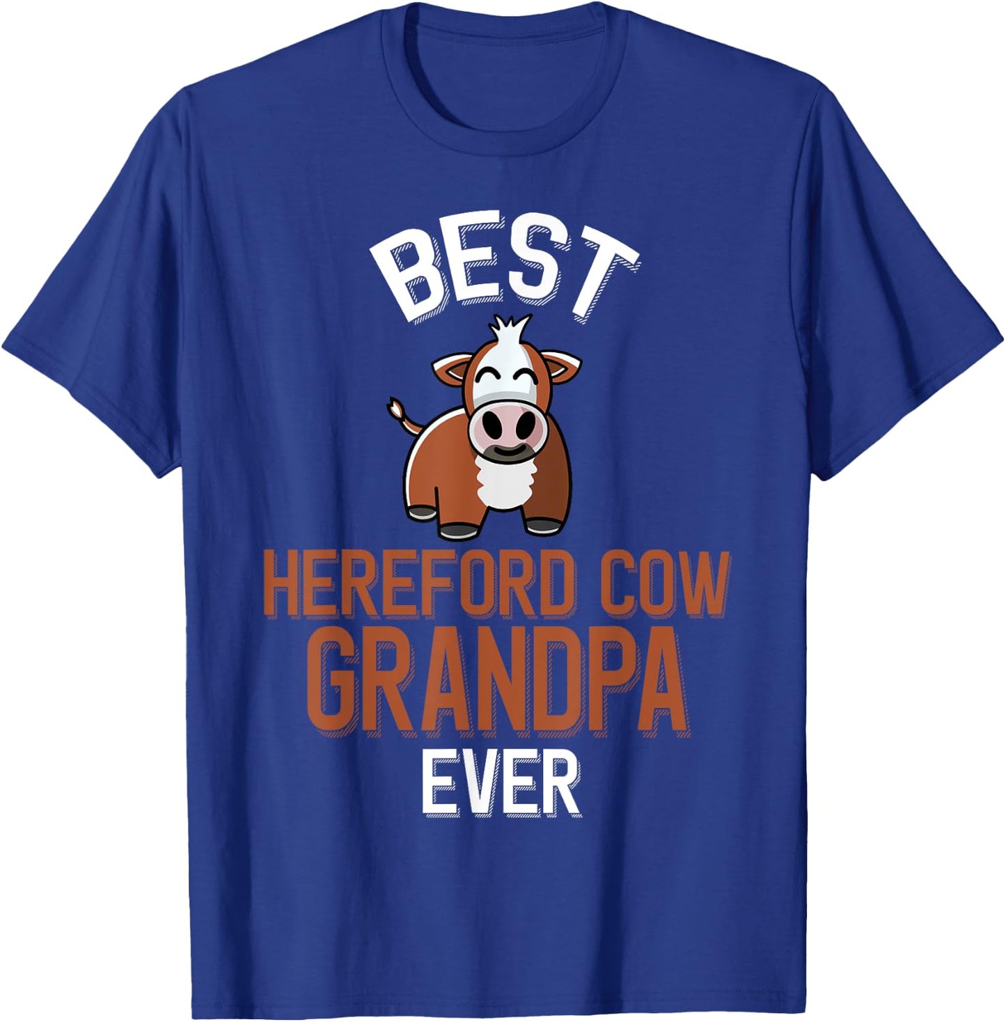 Best Hereford Cow Grandpa Ever T-Shirt - T-Shirt | Royal