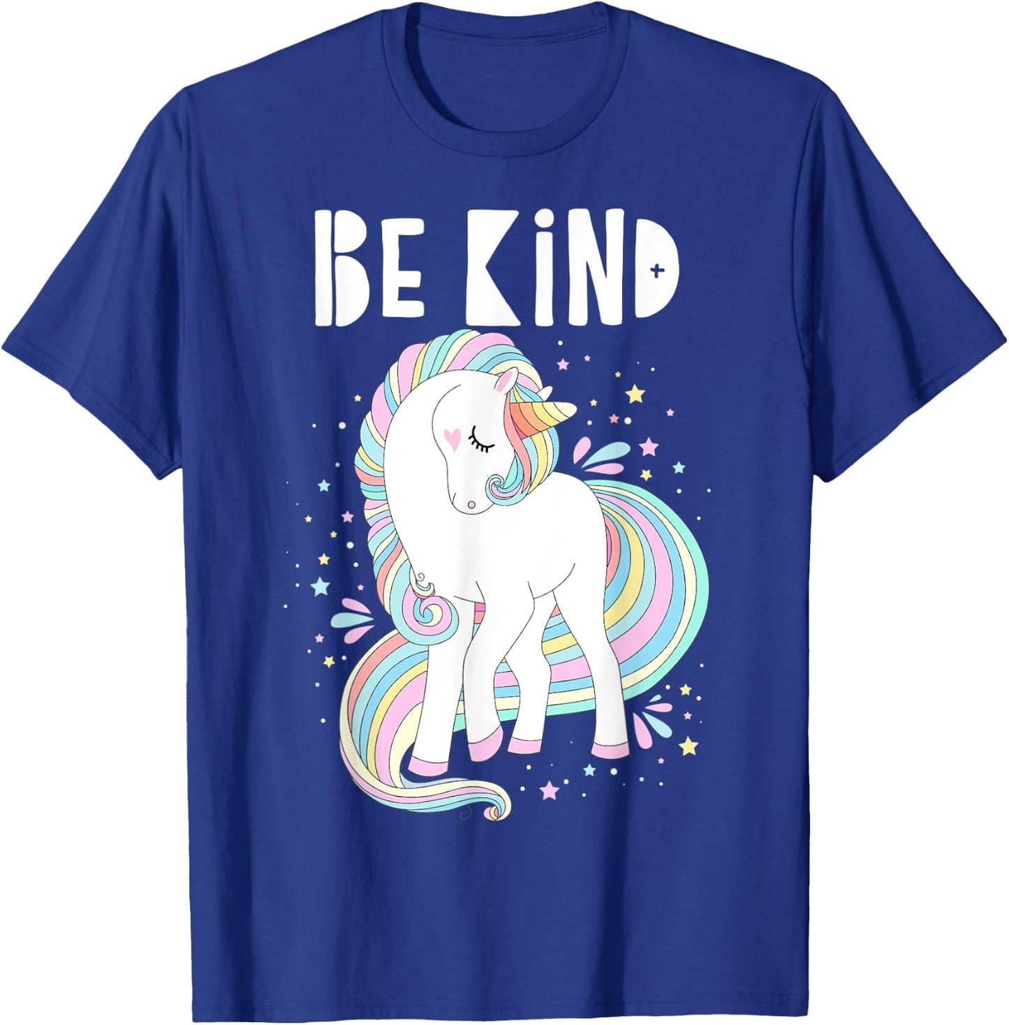 Be Kind - Choose Kindness Anti Bullying Rainbow Unicorn T-Shirt - T-Shirt | Royal