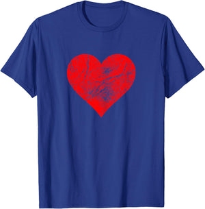 Women Love Red Heart Casual Valentine's Day Graphic Tops , black T-Shirt - T-Shirt | Royal