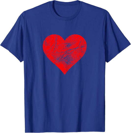 Women Love Red Heart Casual Valentine's Day Graphic Tops , black T-Shirt - T-Shirt | Royal