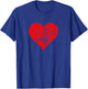 Women Love Red Heart Casual Valentine's Day Graphic Tops , black T-Shirt - T-Shirt | Royal
