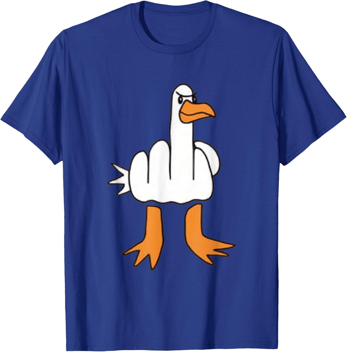 Funny Middle Finger Goose Dark Humour Funny Statement T-Shirt - T-Shirt | Royal