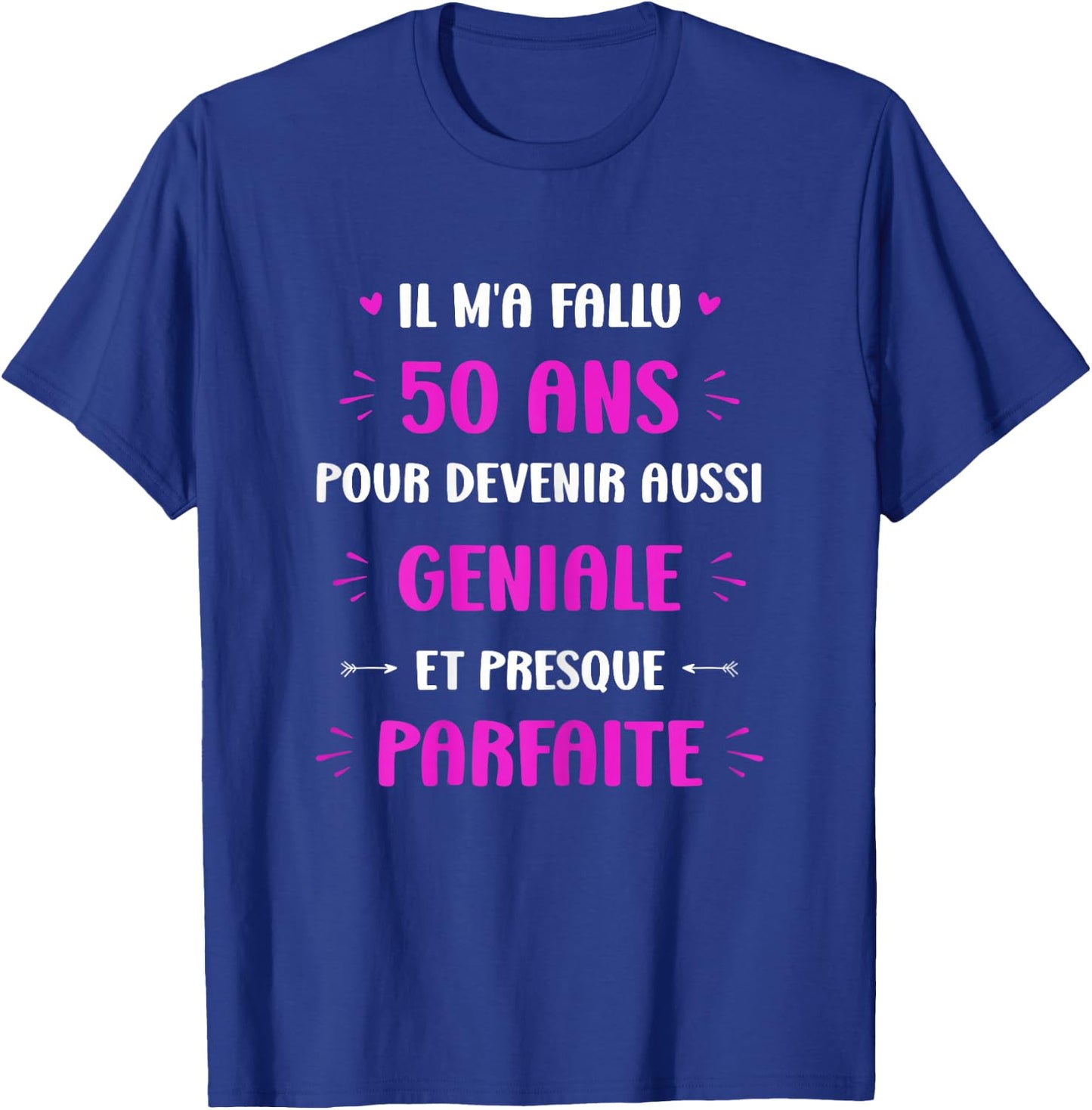 Funny Awesome 50th Birthday Woman 50th Birthday , Black, Female X-Small T-Shirt - T-Shirt | Royal