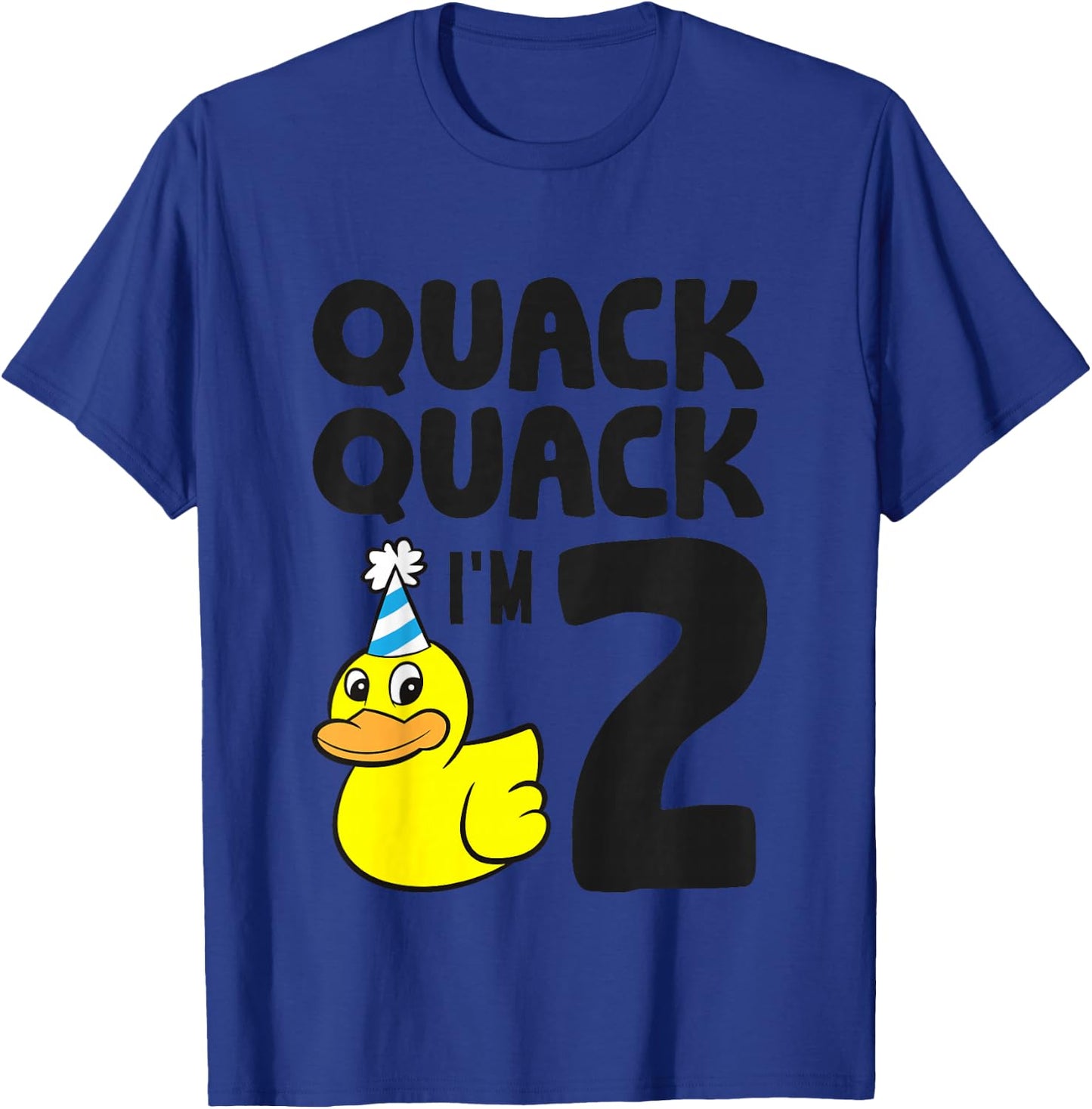 Quack Quack I'm 2 Year Old 2nd Birthday Duck T-Shirt - T-Shirt | Royal
