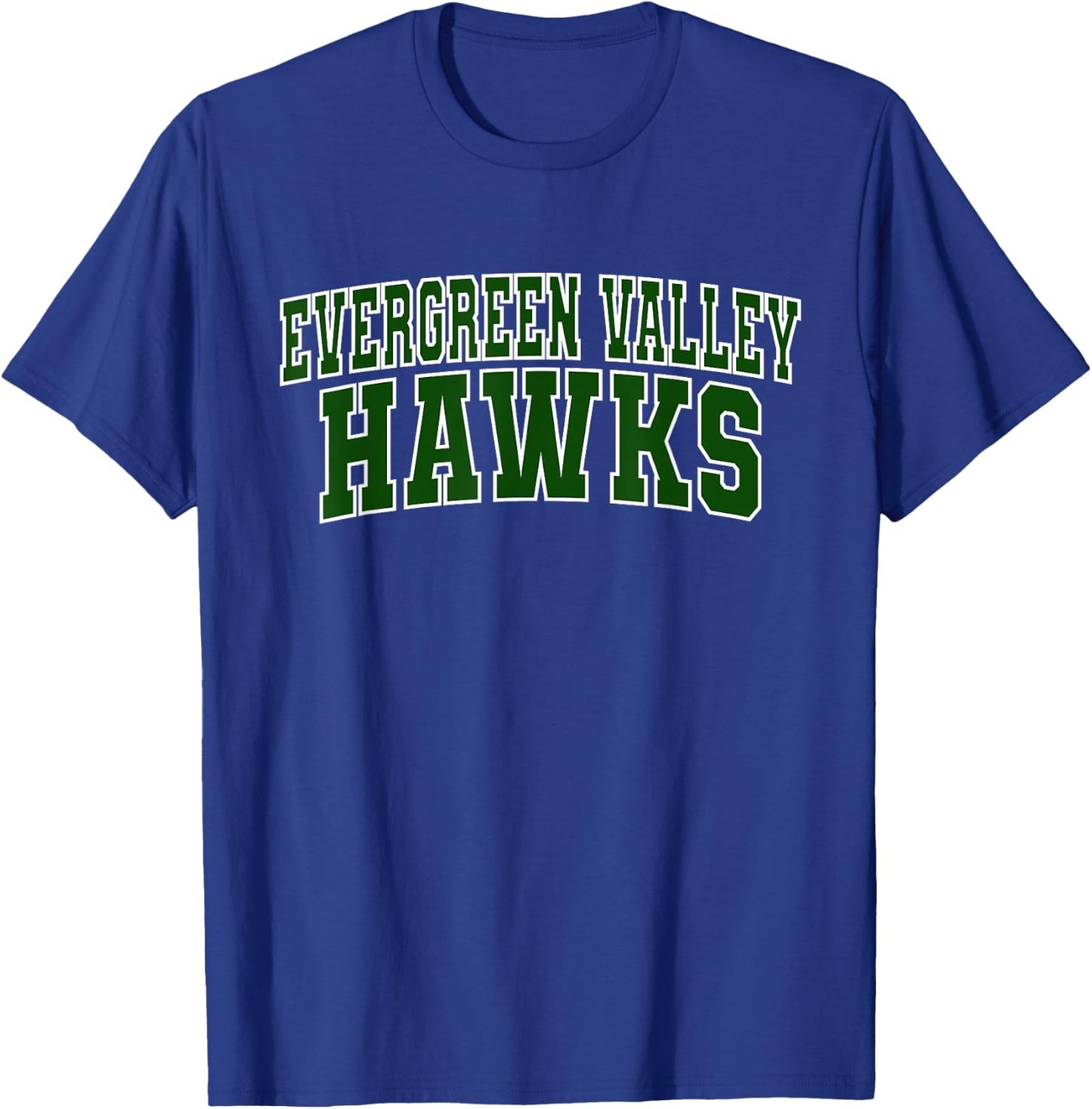 Evergreen Valley College Hawks Athletics Sports Fan T-Shirt - T-Shirt | Royal