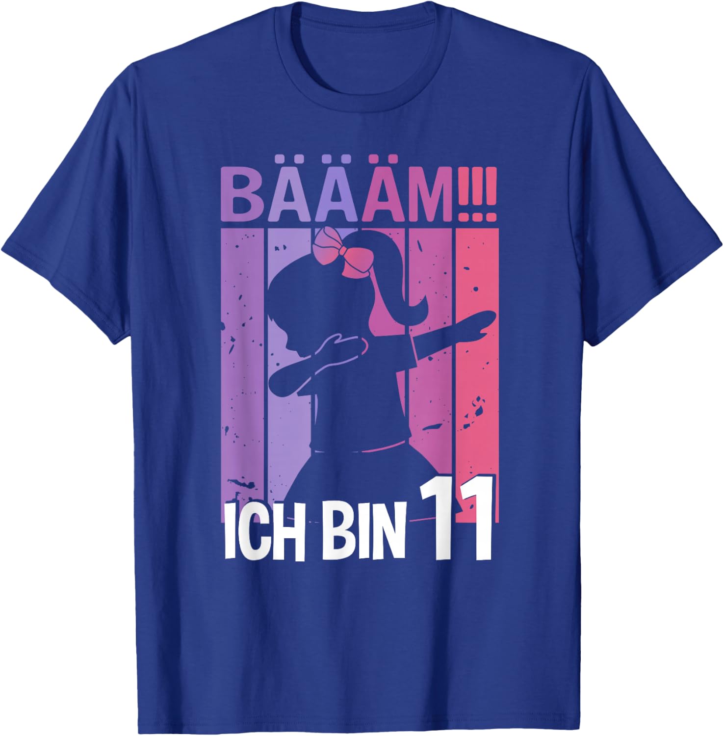 Girls' with German Text "Ich bin 11 Jahre Dab" [German Language], black T-Shirt - T-Shirt | Royal