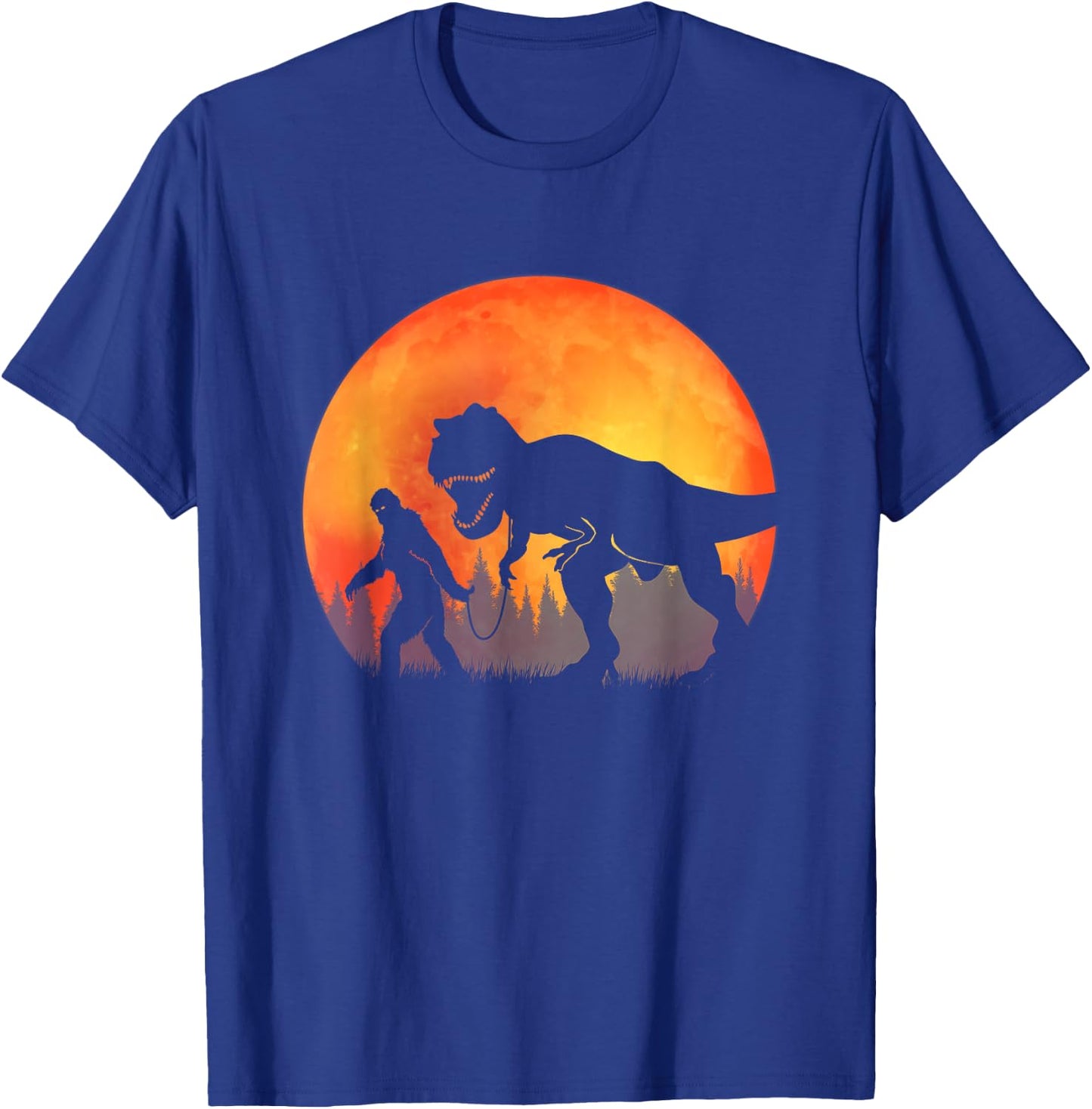 Bigfoot Dinosaur - Bigfoot and TRex T-Shirt - T-Shirt | Royal