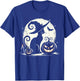 Scary Halloween Cat Costume Retro Cat Moon Women Kids T-Shirt - T-Shirt | Royal