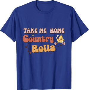 Funny Groovy Thanksgiving Take Me Home Country Rolls T-Shirt - T-Shirt | Royal