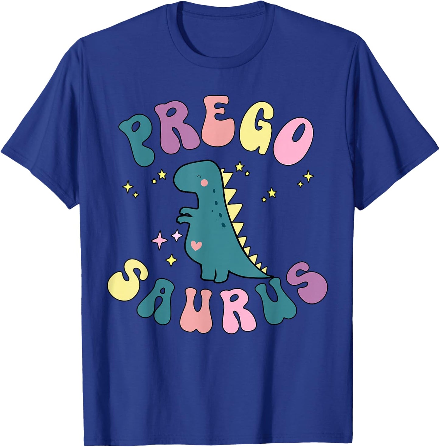 Retro Prego Saurus T-rex Dinosaur Pregnancy Announcement T-Shirt - T-Shirt | Royal