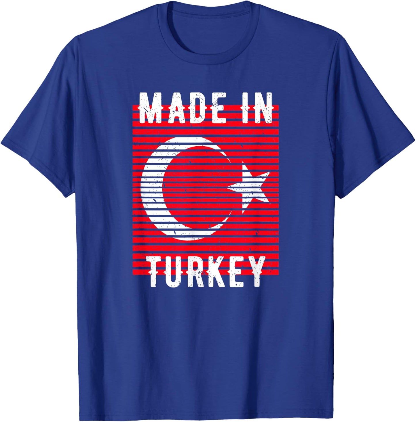 Made In Turkey Turk Home Country Homeland Flag Retro Vintage T-Shirt - T-Shirt | Royal