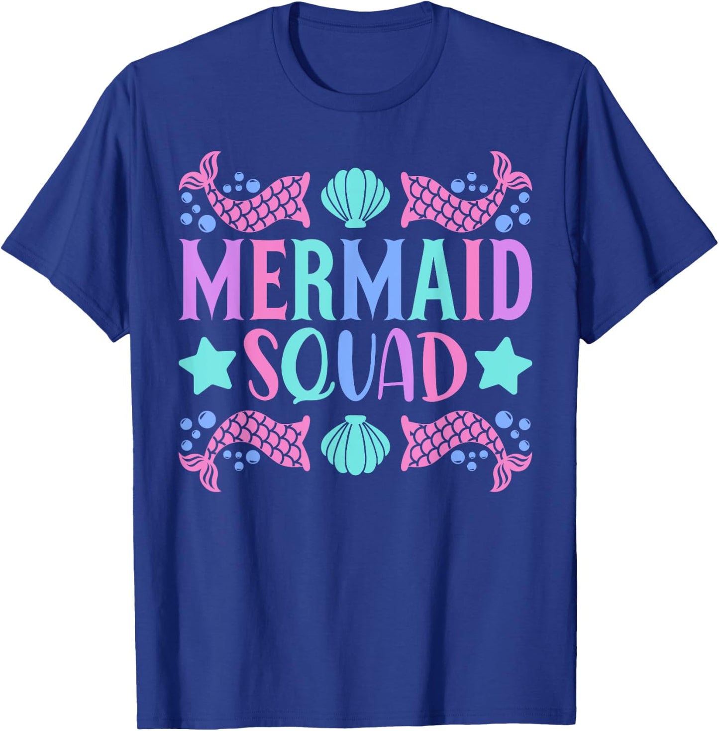 Mermaid Squad Cute Mermaid Birthday Party Outfit Kid Mermaid T-Shirt - T-Shirt | Royal