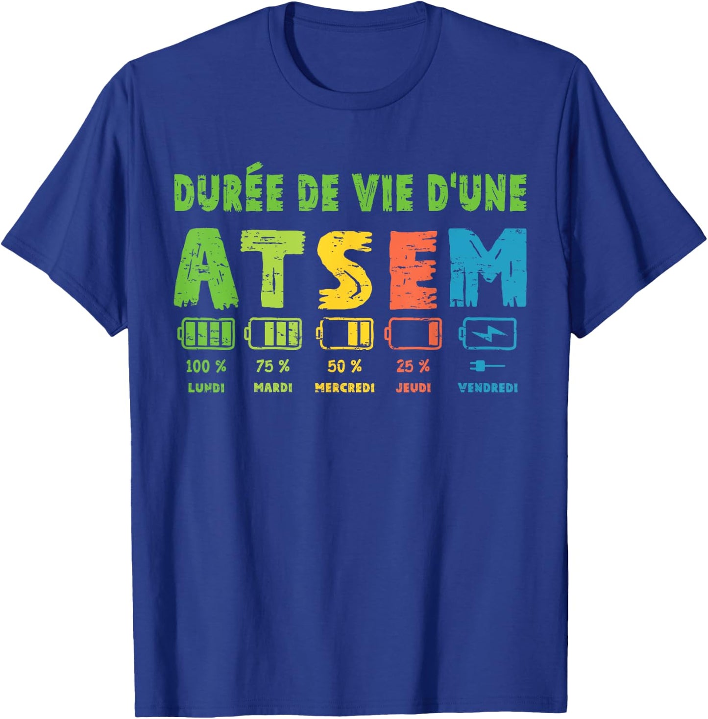 Atsem Women's Funny Atsem Maternelle School End of Year , Black, S T-Shirt - T-Shirt | Royal
