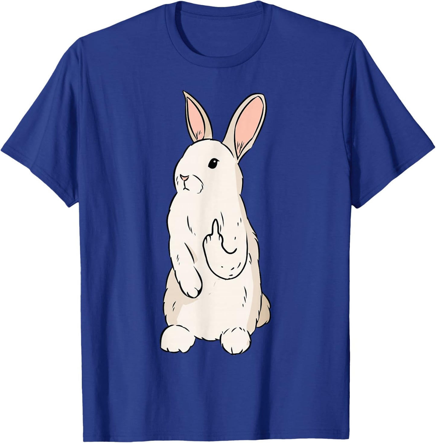 Bunny Giving The Finger Funny Easter Graphic Cool T-Shirt - T-Shirt | Royal