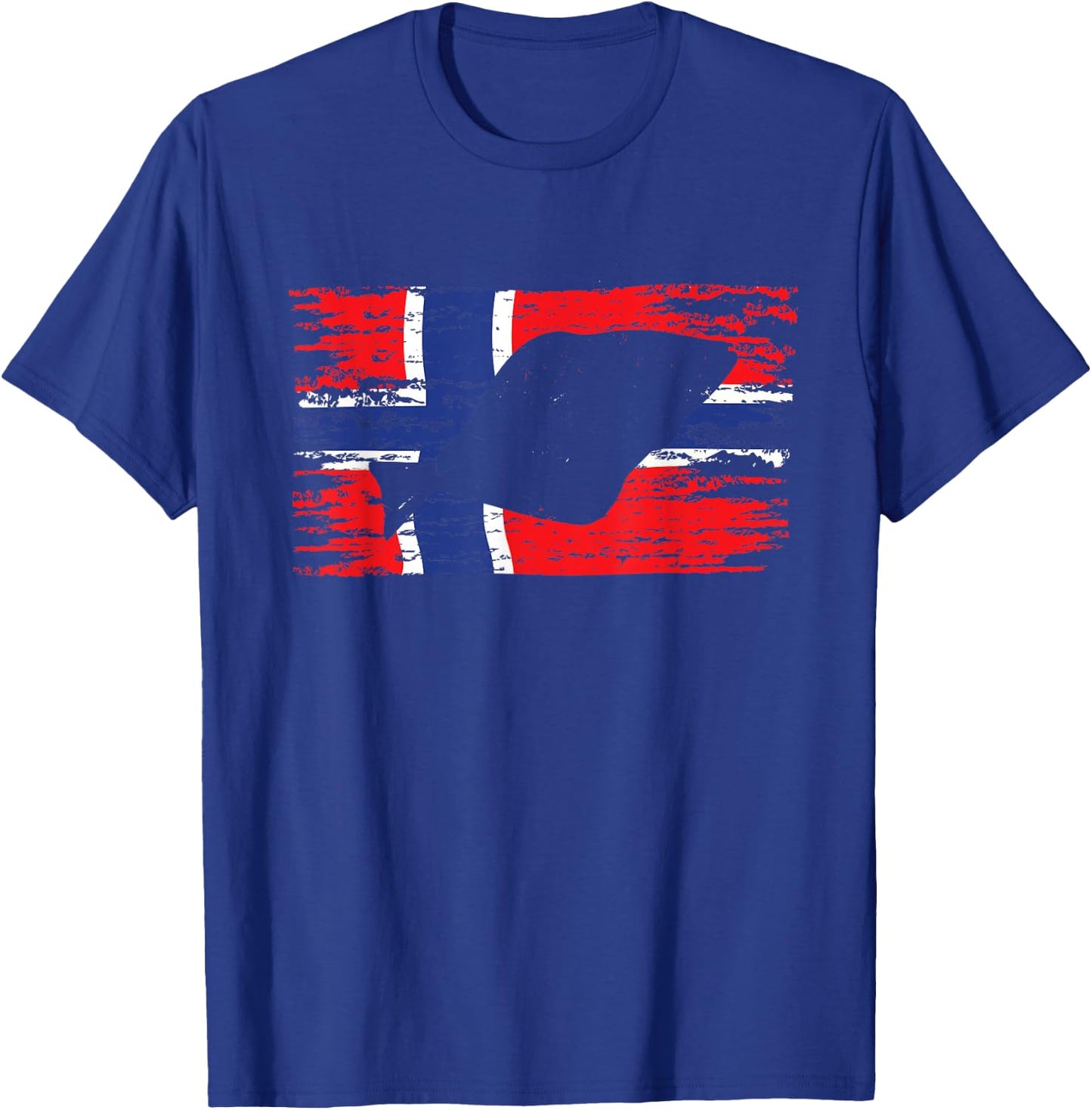 Angler Norwegen Norwegen Flagge Angelrute Fischrolle Heilbutt T-Shirt - T-Shirt | Royal