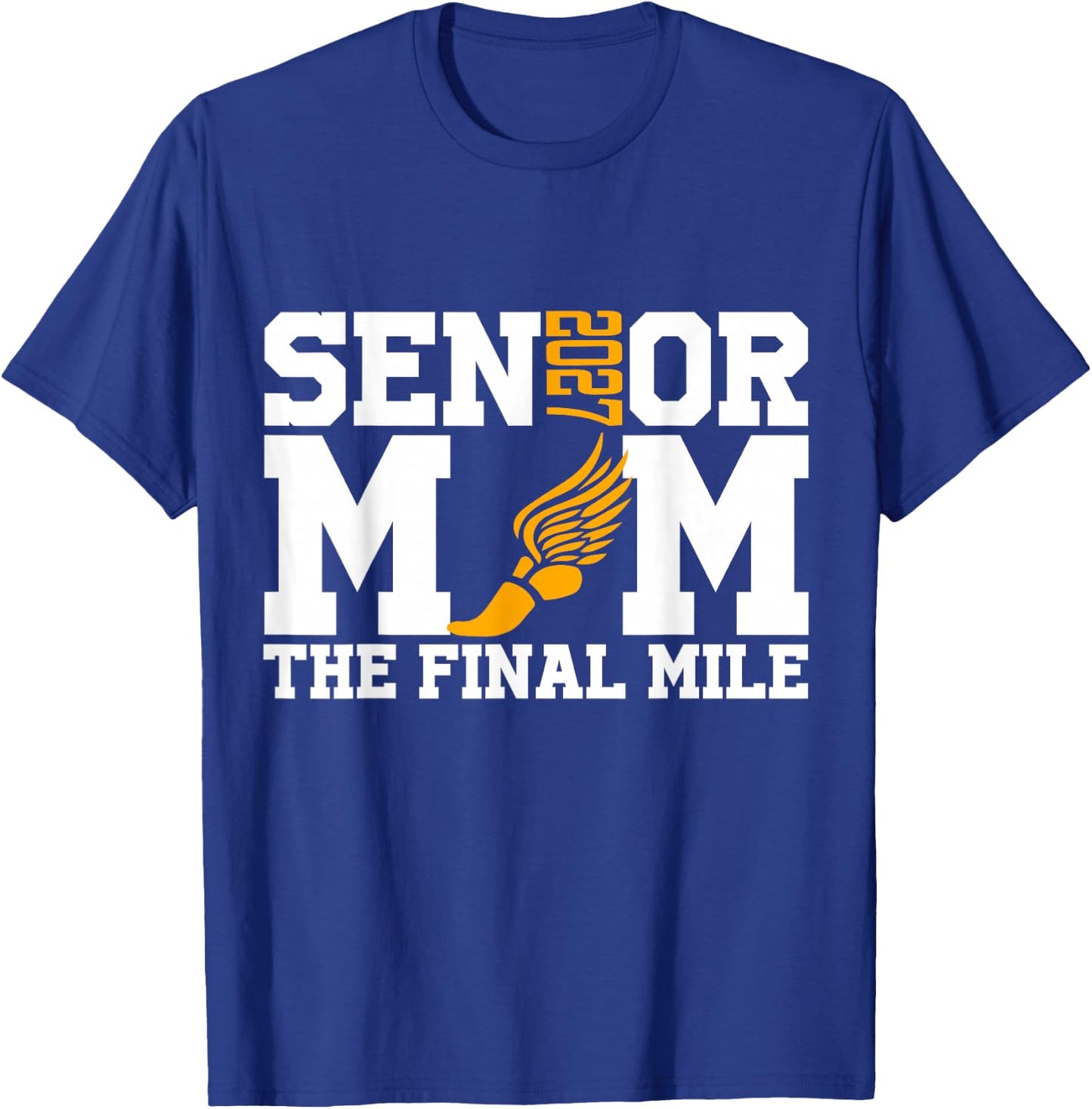 Groovy Senior Mom The Final Mile Cross Country Class of 2027 T-Shirt - T-Shirt | Royal