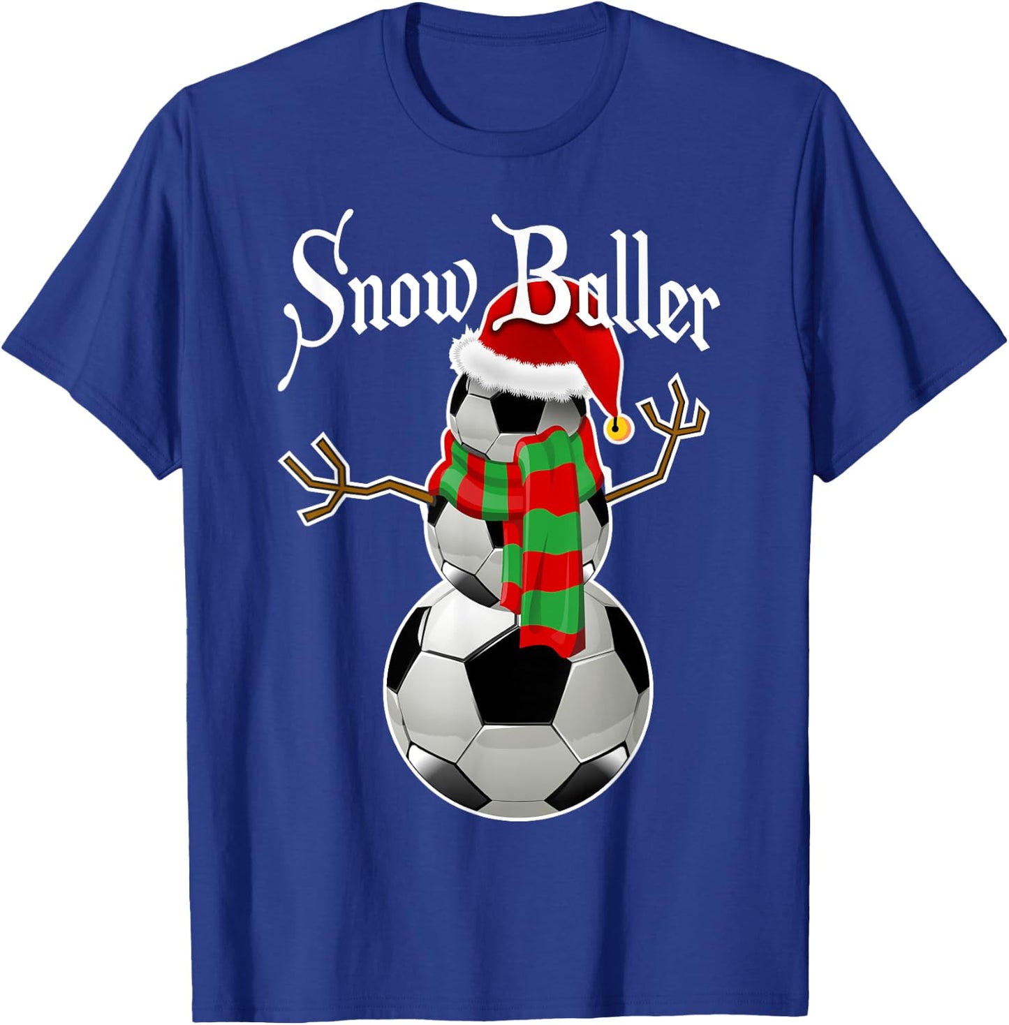 Snow Baller Soccer Christmas Snowman Shirt Soccer Gift Kids T-Shirt - T-Shirt | Royal