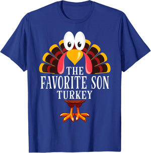 Thanksgiving The Favorite Son Turkey Matching T-Shirt - T-Shirt | Royal