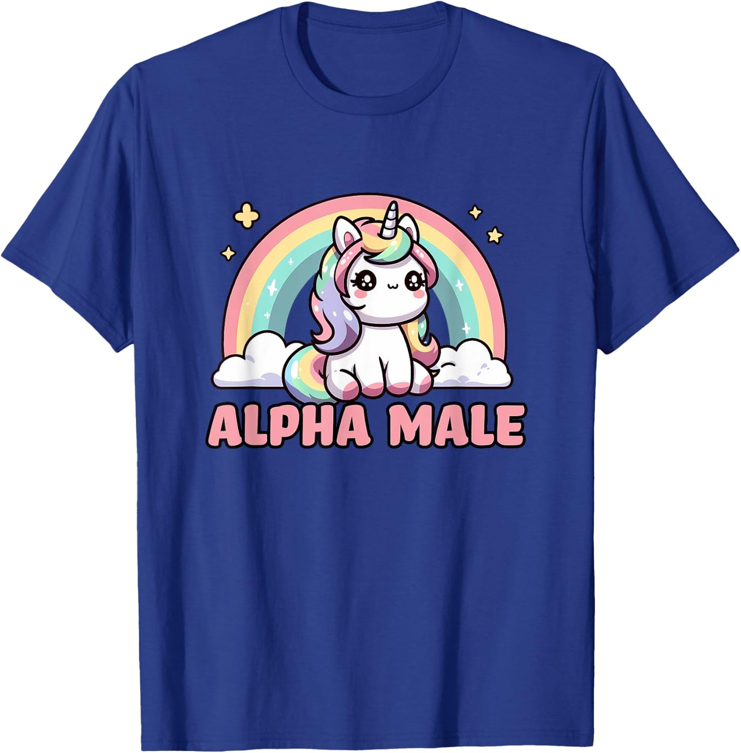 Funny Ironic Men Cute Alpha Male Unicorn , Black, S T-Shirt - T-Shirt | Royal