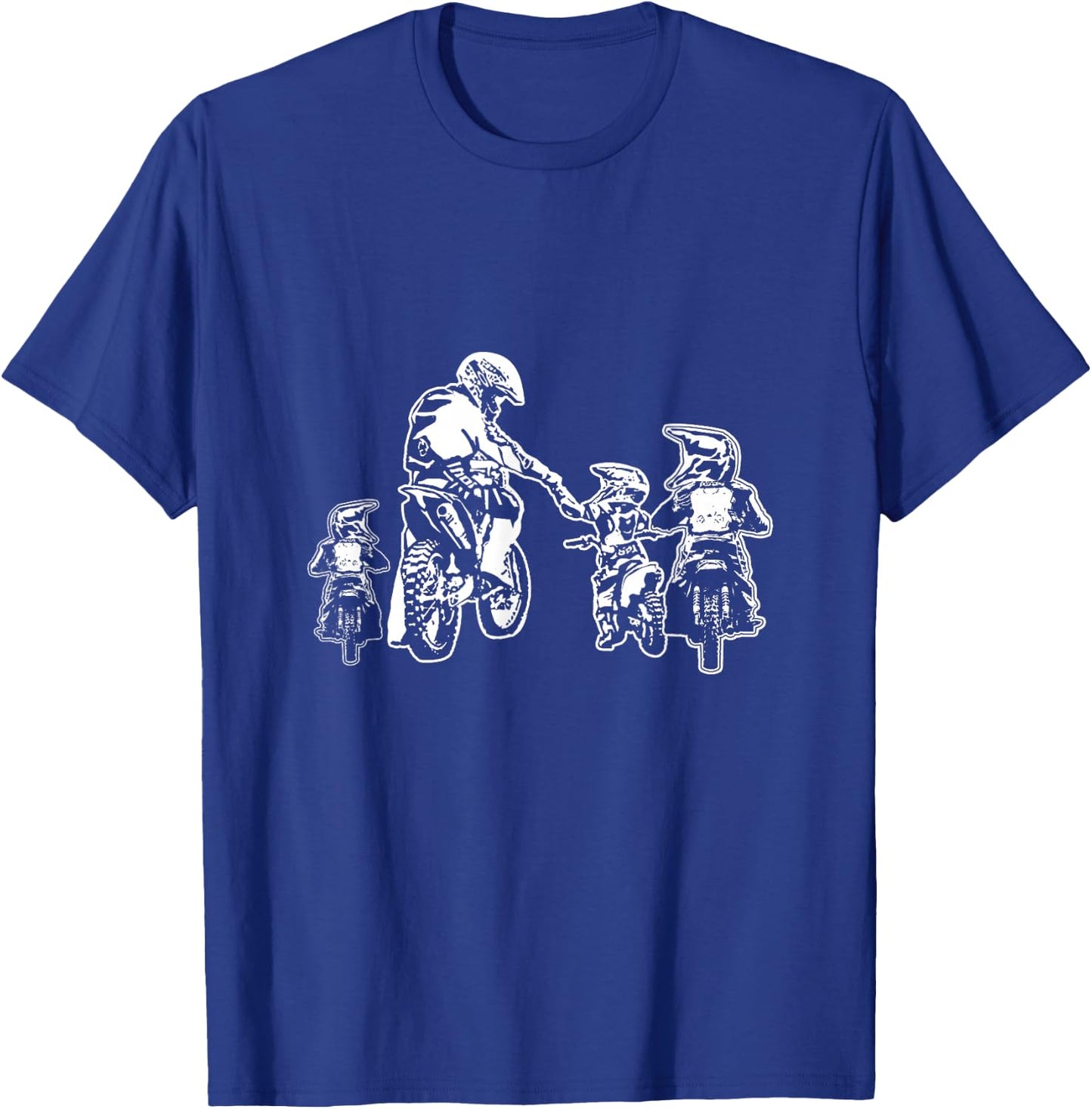 Motocross Dirt Bike Dad with Three Children Motorcycle Father's Day T-Shirt - T-Shirt | Royal