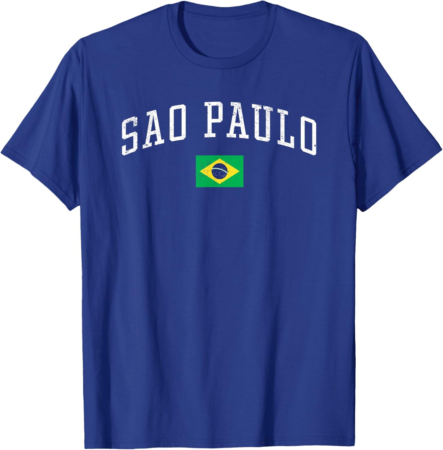 Vintage Sao Paulo Brasil Country Flag Souvenir Vacation T-Shirt - T-Shirt | Royal