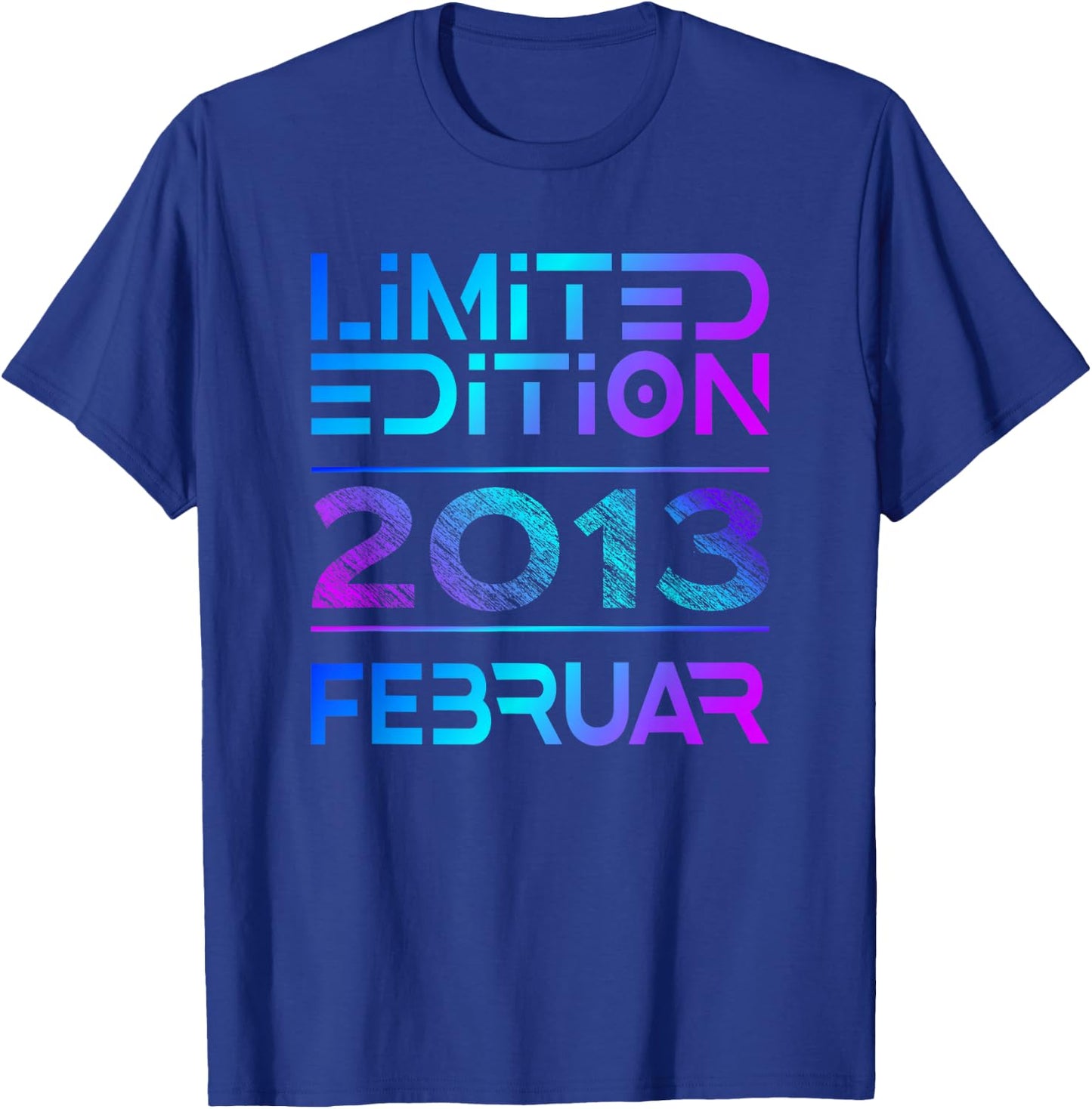 February 2013 Boy Girl 11th Birthday Limited Edition , black T-Shirt - T-Shirt | Royal