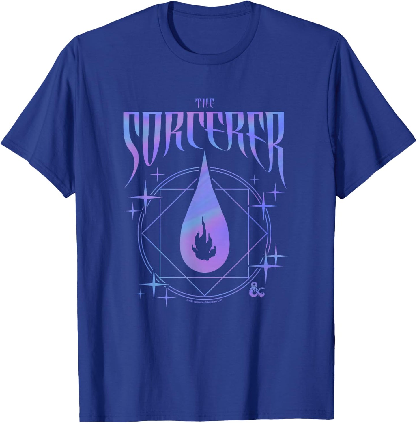 Dungeons & Dragons The Sorcerer Neon Flame Emblem Logo T-Shirt - T-Shirt | Royal