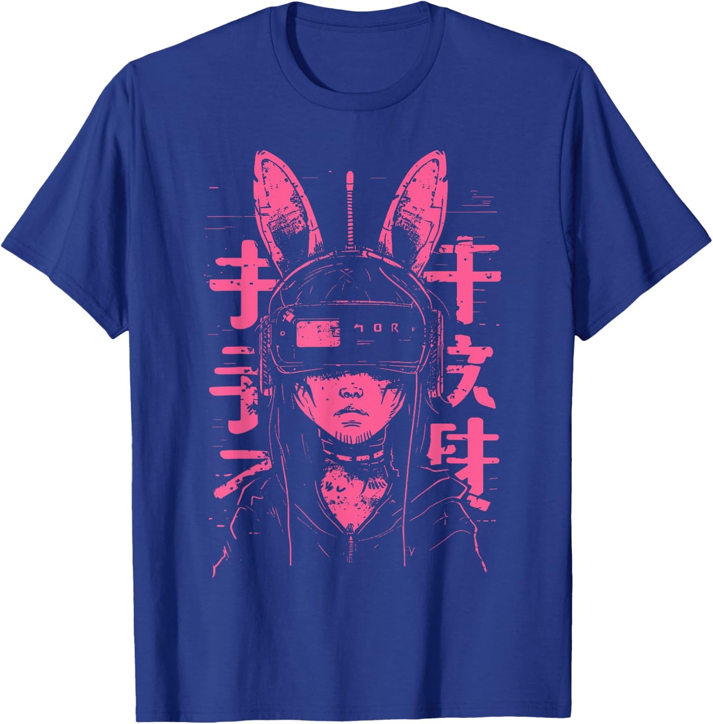 Anime Manga Punk Bunny Girl | Cyberpunk Japanese Harajuku T-Shirt - T-Shirt | Royal