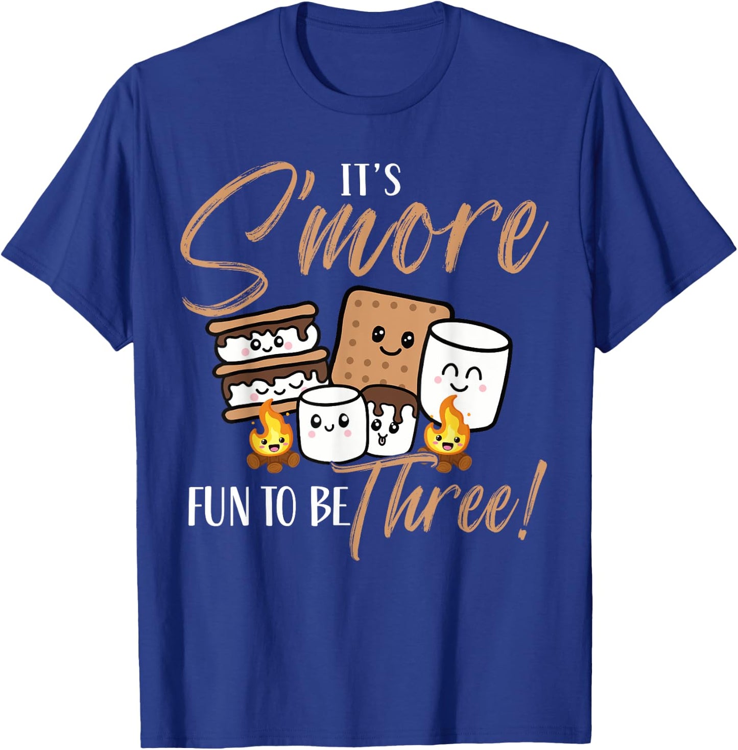 It's S'more Fun To Be Three 3 Birthday Campfire Marshmallow T-Shirt - T-Shirt | Royal