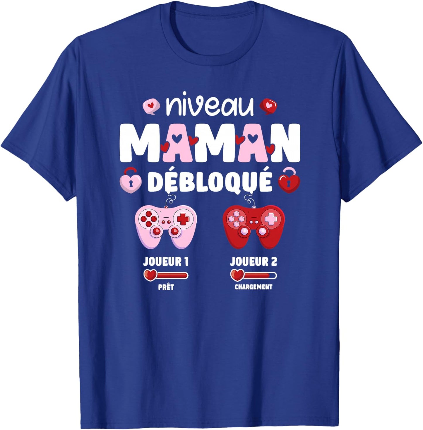 Enceinte Maman Niveau Maman Débloqué Geek en Cours 2025 Haut de Gamme T-Shirt - T-Shirt | Royal