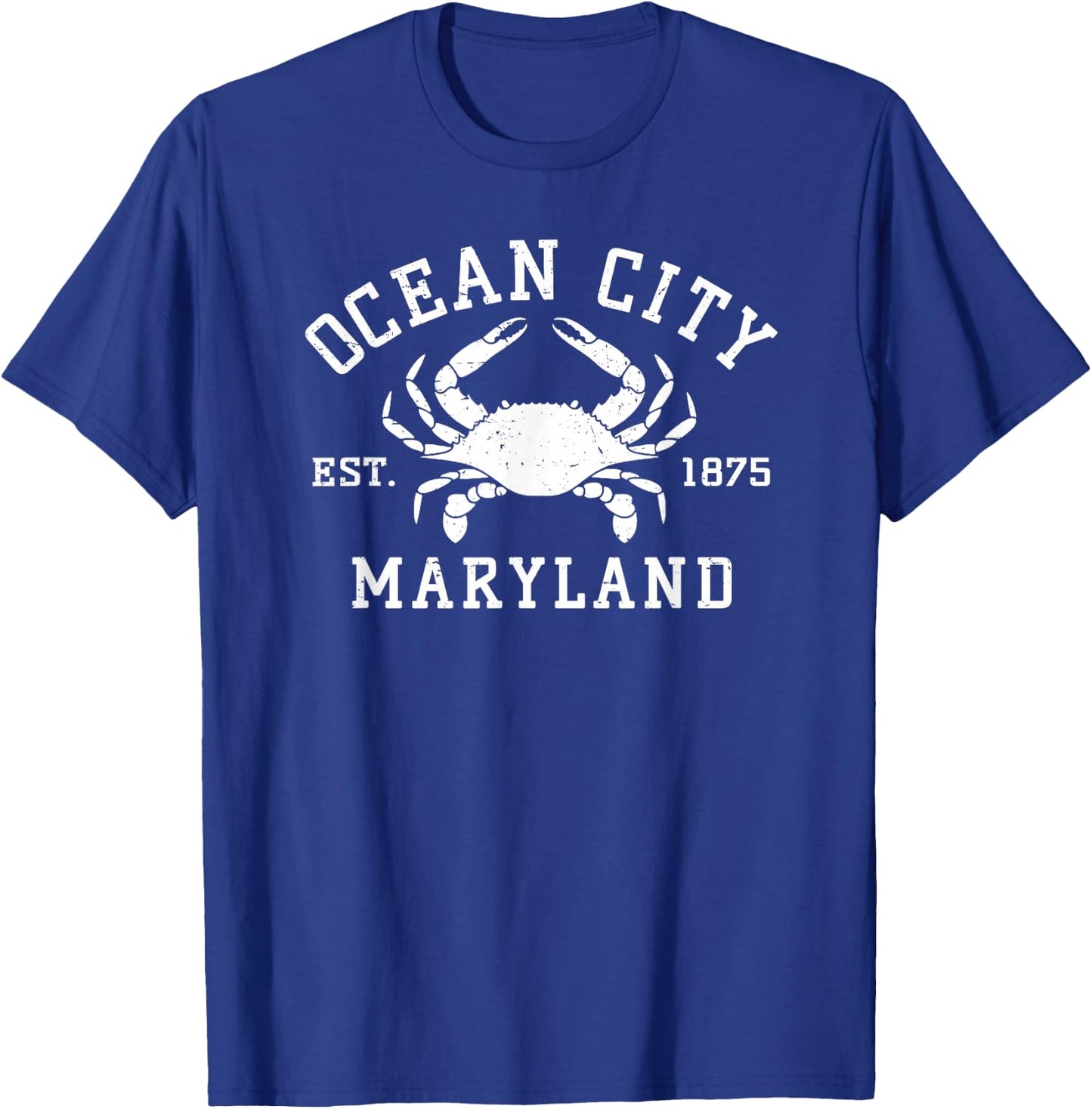 Ocean City Maryland Crab Souvenir Retro Throwback Men Women T-Shirt - T-Shirt | Royal